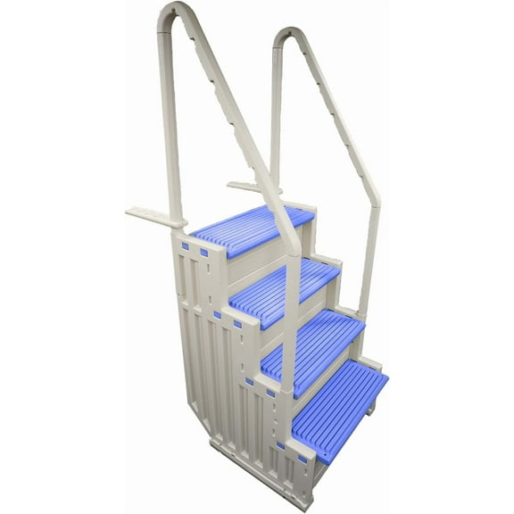 Confer Plastics Access Pool Step 1 (Warm Grey with Blue Steps)