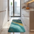 thumbnail image 4 of Teal Gold Marble Pattern Kitchen Rug Mat,Kitchen Runner Rugs Non Skid Washable,Decorative Kitchen Floor Mats for Kitchen,Sink,Laundry,17"x47.2", 4 of 7