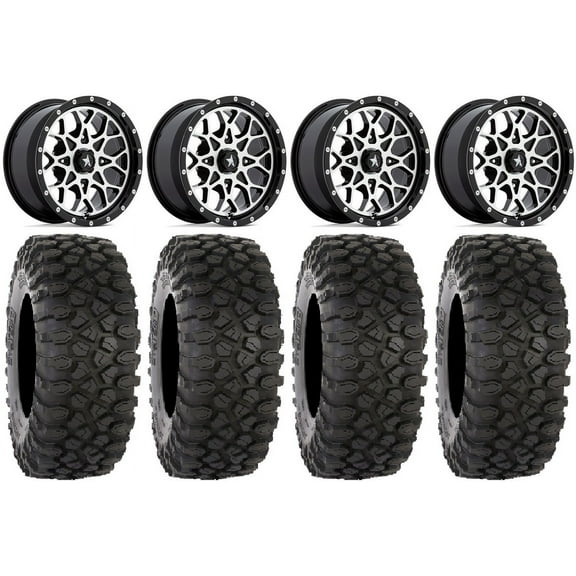 MSA Portal 14" Wheels Machined 28" XC450 Tires Yamaha Viking Wolverine YXZ1000R CFMoto ZForce 950 UForce 1000