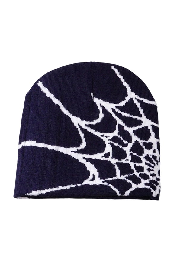 Y2K Gothic Spider Pattern Wool Acrylic Knitted Hat Women Beanie Winter Warm Beanies Men Casual Skullies Outdoor