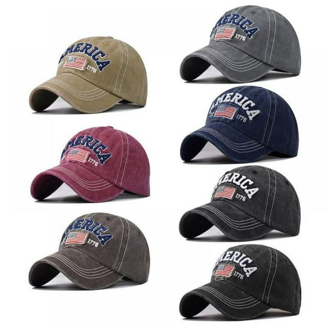 Baseball Cap USA Flag Adjustable Size for Running Workouts and Outdoor Activities All Seasons