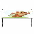 thumbnail image 3 of Cartoon Headboard, Cub Playing with Butterflies in the Meadow Joyful Lively Tiger Cat, Upholstered Decorative Metal Bed Headboard with Memory Foam, King Size, Orange Cream Green, by Ambesonne, 3 of 4