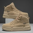 thumbnail image 6 of Men'S High-Top Fashion Sneakers - Casual Sports Street Style, Solid Color with Graphic Detail, EVA Sole, Round Toe - For Men - Suitable for Daily All-Season Lace-Up Running Shoes, PU & Fabric Upper,, 6 of 9