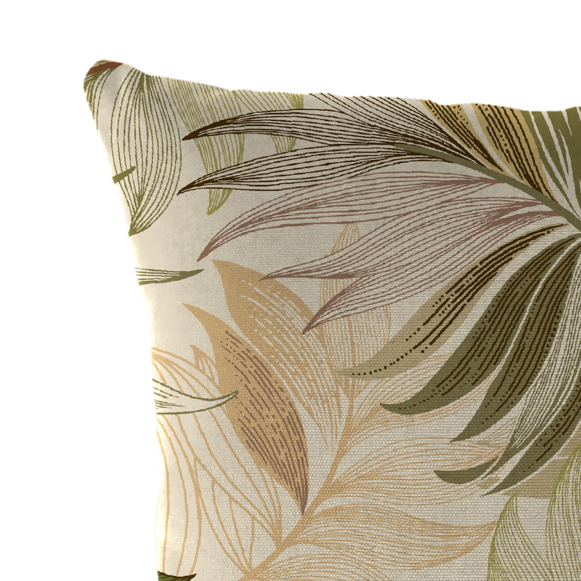 Jordan Manufacturing 16" x 16" Oasis Nutmeg Beige Leaves Square Outdoor Throw Pillow