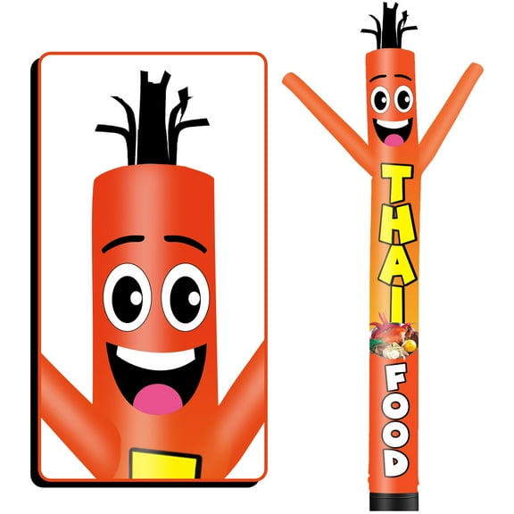 Inflatable Tube Man Thai Food Wacky Wavy Dancing Guy for Outdoor Decoration Advertising Business Promotion (Blower Not Included)