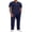 Navy Blue, variant on COOFANDY Men' 2 Pieces Outfits Casual Quarter Zip Polo Shirt and Jogging Pants Summer Tracksuits Set