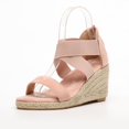 thumbnail image 1 of Womens Platform Wedge Sandals Ankle Strappy Open Toe Slingback High Heel Summer Sandals, 1 of 5