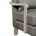 thumbnail image 3 of Saltoro Sherpi Accent chair with Box Cushion Seat and Curling Armrests, Beige and Gray, 3 of 5
