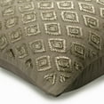 thumbnail image 2 of Chair Cushion Cover, Decorative Grey 22"x22" (55x55 cm) Throw Pillow Covers, Linen Zardozi Embriodery Beaded Throw Pillows For Sofa, Geometric Pattern Modern - Diamonds And Silver, 2 of 3