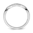 thumbnail image 2 of Solid 14k White Gold Contoured Diamond Curved Notched Wedding Band Ring Size 5.5 (.111 cttw.), 2 of 5