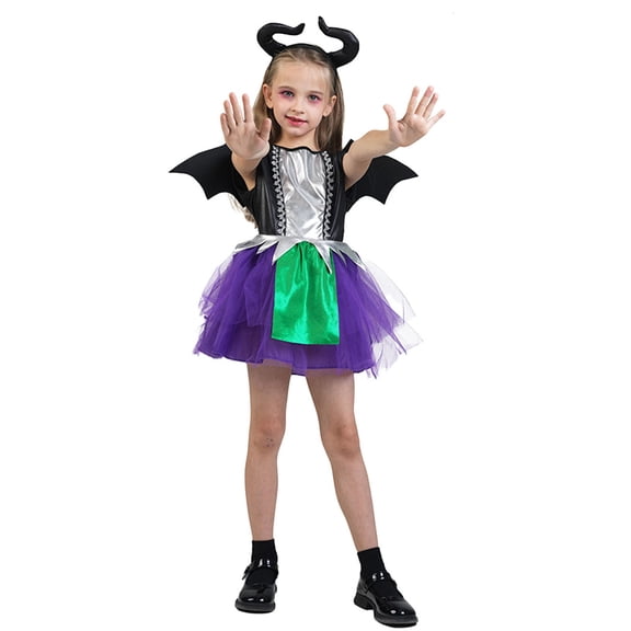 Girls Princess Tulle Dress Halloween Elegant Court Style Girls Dress For Halloween Stage Shows Birthday Carnival Holiday Parties