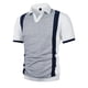 thumbnail image 1 of Ceisia Men's Polo Shirt | Slim Fit Short Sleeve Color Block Patchwork Stripe Polo | Breathable Wrinkle-resistant (Multiple Combinations) Gift, 1 of 4