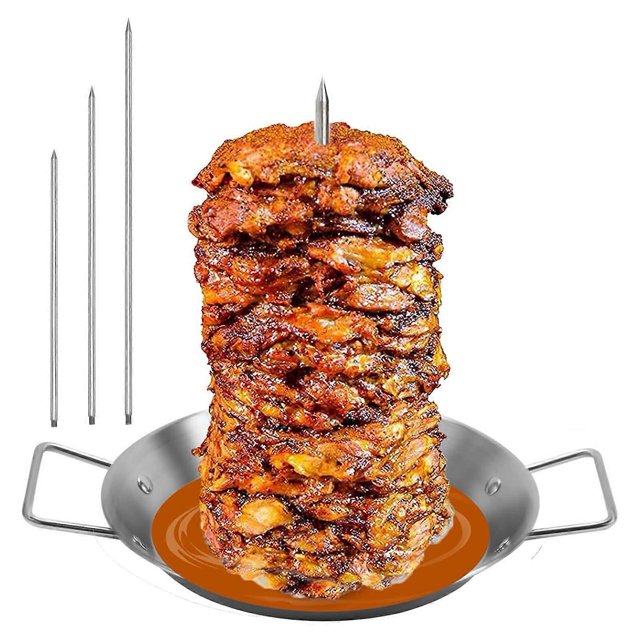 Vertical Brazilian Barbecue Skewer Set with Removable Grilling Meat Spit Round Base Suitable for Roasting Meat Steak