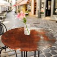 thumbnail image 6 of Red Orange Brown Round Tablecloth for 45-54 Inch Tables, Fitted Table Cover with Elastic Edge, Modern Oil Painting Abstract Art Waterproof Outdoor Table Cloth Protector for Patio Garden Dinner Picnic, 6 of 9