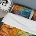 thumbnail image 4 of Designart "Vibrant Montage II" Abstract Collages Bedding Covert Set - Transitional Teal Abstract Bed Set With 2 Shams, 4 of 6