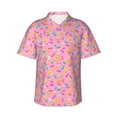 thumbnail image 2 of Picia Pink Donut Gentle Cotton Regular Fit Short Sleeve Casual Hawaiian Shirt for Men-XX-Large, 2 of 9