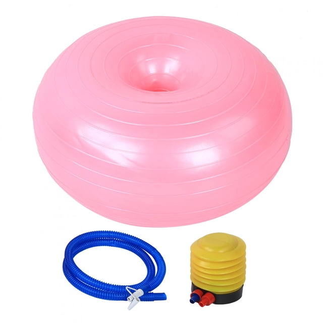 50cm PVC Pink Doughnut Shape Thicken Anti-explosion Inflatable Seating Exercise Yoga Ball