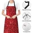thumbnail image 6 of Picia Red Glitter Waterproof Apron for Unisex Adult - Adjustable Bib Apron with Pockets, Ideal for Cooking, Gardening, Painting, and Household Chores, 6 of 9