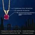 thumbnail image 2 of Gem Stone King 14K Yellow Gold Red Created Ruby Solitaire Pendant Necklace for Women | 0.25 Cttw | Round 4MM | With 18 inch Chain, 2 of 6
