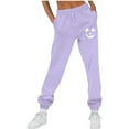 thumbnail image 2 of Womens Wide Leg Sweatpants Halloween 2025 Trendy Fall Winter Drawstring Baggy Trousers High Waisted Casual Jogger Pants with Pockets,Purple 2,L, 2 of 5