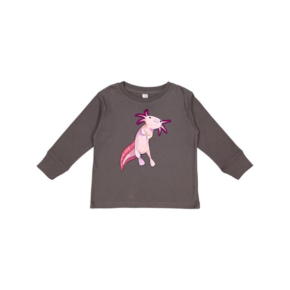Inktastic Axolotl Says Hello Cute Salamander Boys or Girls Long Sleeve Toddler T-Shirt