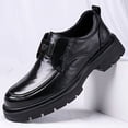 thumbnail image 4 of Men'S All-Season Low-Top Thick-Soled British Style Slip-On Loafers Faux Upper, Fabric Inner, Round Toe | Fashion Business Casual Shoes,, 4 of 10
