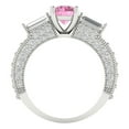 thumbnail image 4 of 2.33 ct Round Cut Simulated Pink Diamond 3 Stone 14K White Gold Womens Engagement Ring, 4 of 5