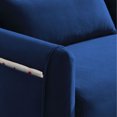 thumbnail image 4 of 57" Modern Convertible Sofa Bed with 2 Detachable Arm Pockets, Velvet Loveseat Sofa with Pull Out Bed, 2 Pillows and Living Room Adjustable Backrest, Grid Design Armrests (Blue), 4 of 8
