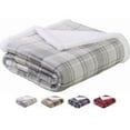 thumbnail image 5 of Kata Sedona House Flannel to Sherpa Throw Blanket Grey Plaid Throw 50"x60", 5 of 5