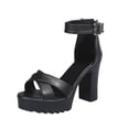 thumbnail image 2 of Zapatos de mujer Moda Color sólido Minimalista Punta abierta Sandalias de tacón grueso Zapatillas Chanclas Wmkox8yii  shjk7737, 2 of 9