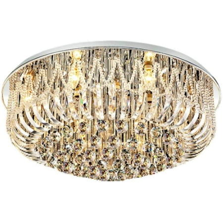 

TFCFL Modern Round Crystal Ceiling Light Chandelier Pendant Lamp W/ Remote Indoor Deco