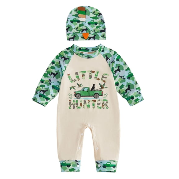 Ulanda Newborn Baby Boy Clothes Outfits Letter Printed Romper Pants Set Infant Baby Boy Clothing 0 3 6 9 12 18 Months (Green, 3-6 Months)