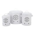 thumbnail image 1 of Set of 3 Carbon Steel Farmhouse Style Potato and Onion Storage Bins for Kitchen, White, 1 of 4