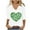 St Patrick's Day-V-Green-B, variant on VALMASS St Patrick's Day 3/4 Sleeve V Neck Shirts Women Casual Cute Print Tee Plus Size Pullover Tops (3XL, White)