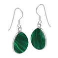 thumbnail image 2 of AeraVida Chunky Teardrop Green Malachite Inlay Sterling Silver Dangle Minimal Evening Earrings Anniversary Jewelry Gift for Women, 2 of 5