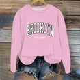 thumbnail image 2 of UJNDER Women's Sweatshirt YORK Print Crew Neck Long Sleeve Lightweight Casual Pink S, 2 of 5