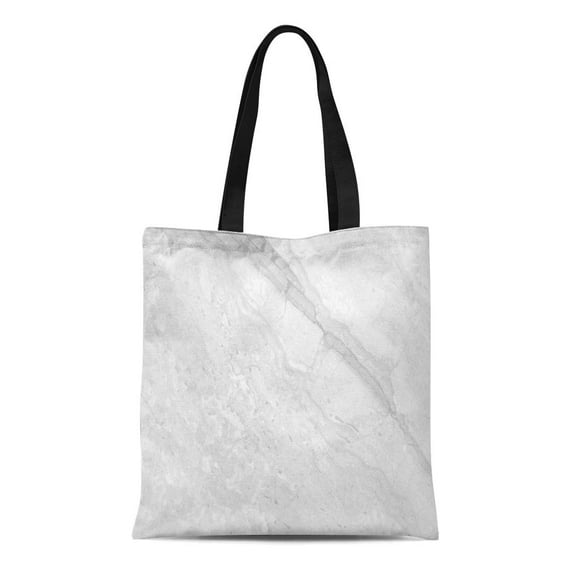JSDART Canvas Tote Bag Gray Grey Marble Pattern Light Slab Abstract Bright Carrara Durable Reusable Shopping Shoulder Grocery Bag