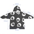thumbnail image 7 of Gray Halloween Skulls Blanket Hoodies for Kids 6-13YR Oversize Wearable Blanket Hoodies for Boys Girls Teens, 7 of 7