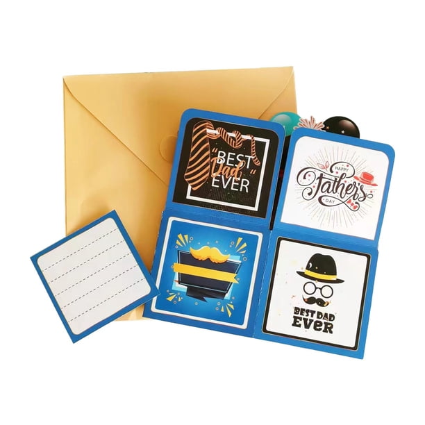 Tarjeta para el Día Padre, tarjeta de Acción de Gracias, tarjeta de regalo decorativa en caja para festivales, muestra a papá cuánto