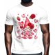 thumbnail image 2 of T-Shirts for Men, Dwarf Rose Heart Cake Crew Neck Cotton T-Shirt Men's Short Sleeve Valentine's Day Gnome Strawberry, 2 of 8