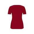 thumbnail image 7 of QHFBli Womens Casual V Neck Short Sleeve T Shirts Going Out Tops Double Lined Slim Fitted Summer Basic Tee, 7 of 7