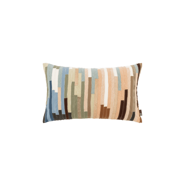 KOSSMAI Housse de Coussin Rectangulaire en Lin et Coton à Blocs de Couleur & Insert pour Décoration Intérieure 19,7 Pouces X 11,8 Pouces