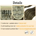 thumbnail image 3 of Drawstring Long Straight Ponytail Extension 28 inch Wrap Around Ponytail Synthetic Hair Extensions Clip in Ponytail Hairpiece for Women, Brown/Black, 160G (11colors), 3 of 8