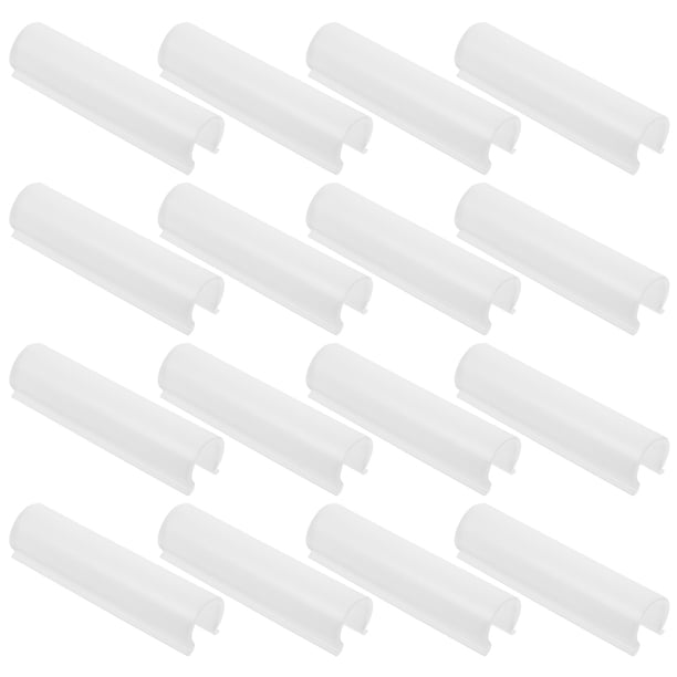16 abrazaderas blancas para tubos de PVC, cubiertas de hileras de invernaderos, abrazaderas para invernaderos.