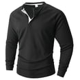 thumbnail image 3 of Yievot Men's Henley T-Shirt Long Sleeve Base Layer Casual Button Slim Fit Undershirt, 3 of 9