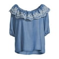 thumbnail image 3 of Time And Tru Women's Embroidered Top, 3 of 5