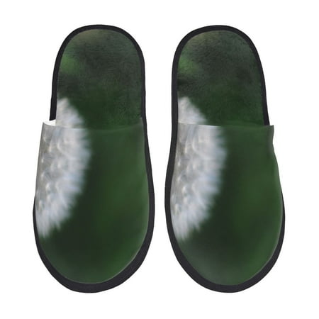 Balery Dandelion Slient Indoor Furry Fleece Comfort House Shoes Soft Non-Slip Home Shoes Cotton slippers House Slippers-- Large