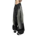 thumbnail image 3 of Lnzyyephy Women Washed Distressed Jeans Loose Wide Leg Pants Casual Elastic Trousers for Work Office Streetwear, 3 of 7