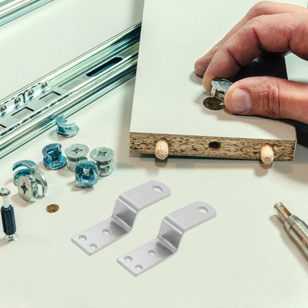 Soimiss 20Pack Z Shaped Picture Frame Fasteners Silver Iron Durable Accessories