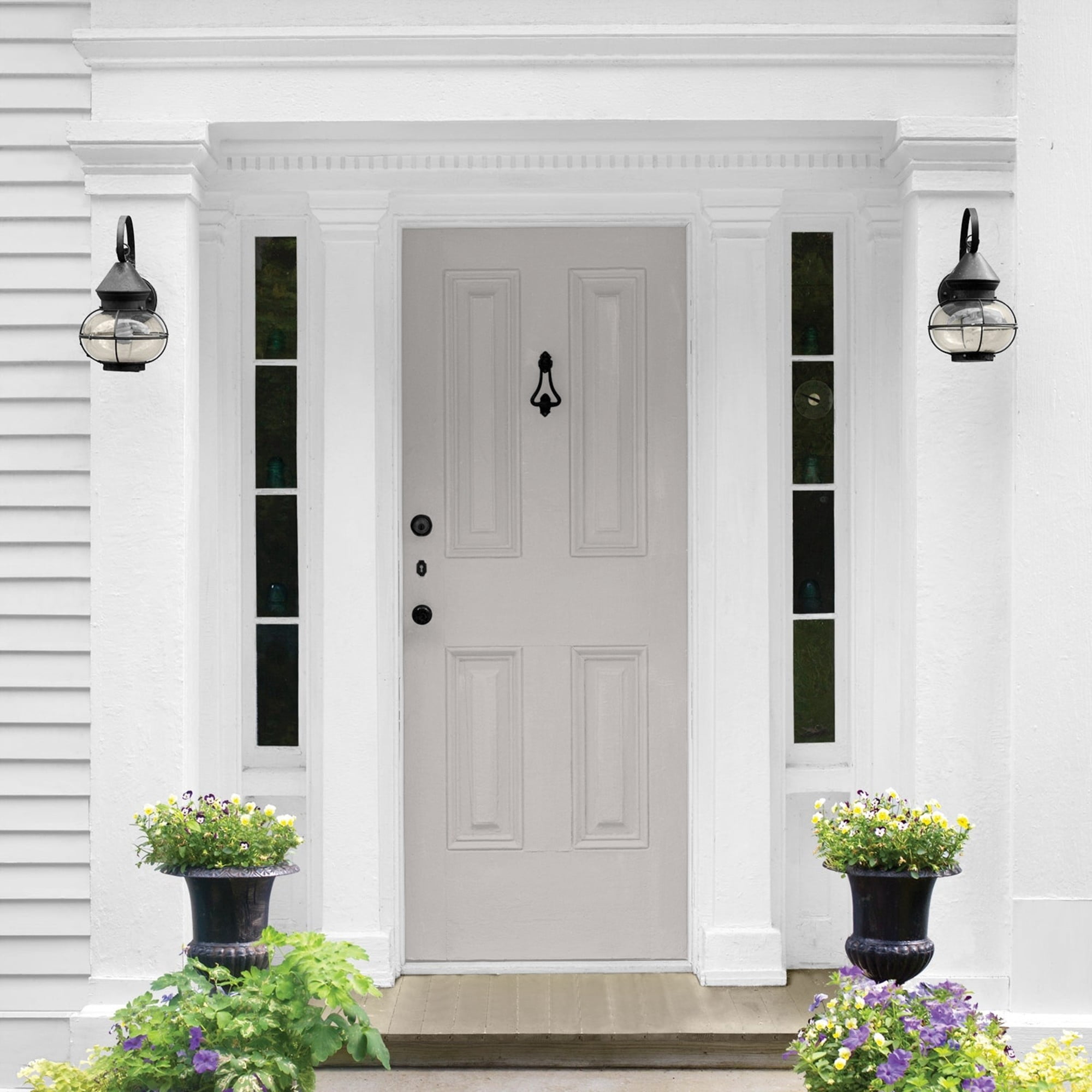 Glidden One Coat Gray Shadows / Grey Semi-Gloss Exterior Paint with Primer, 1 Gallon